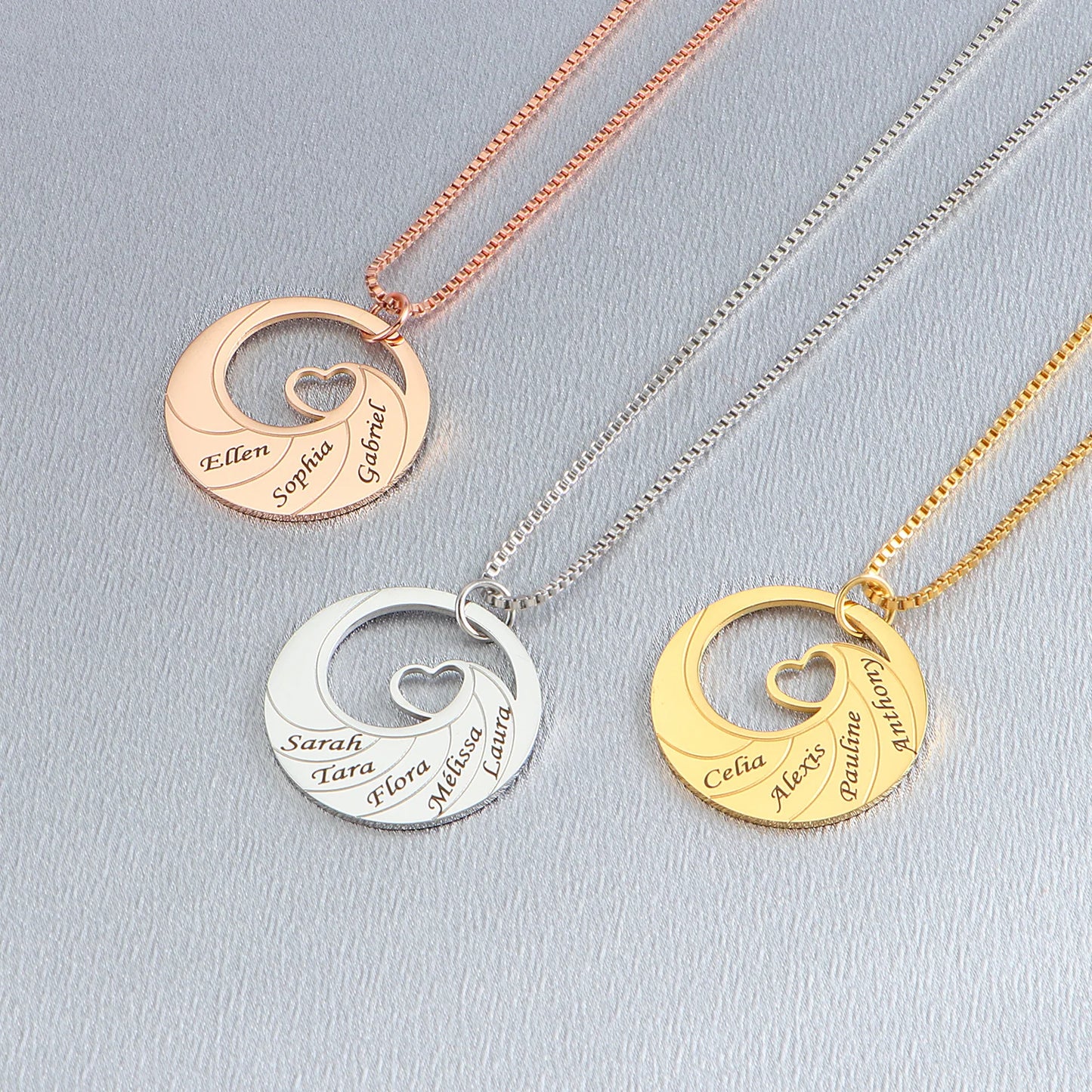 Custom Stainless Steel Wave Necklace for Women